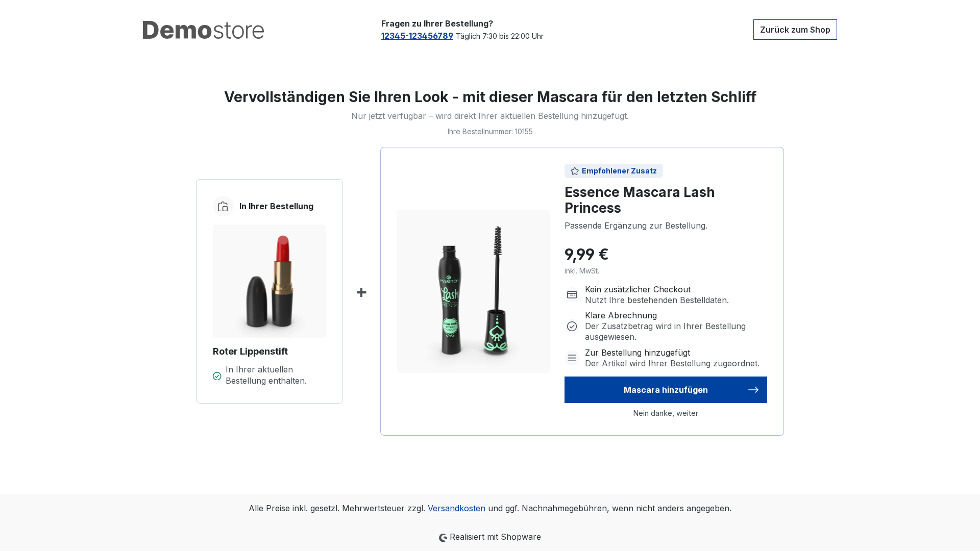 Bundle-Angebotsseite ohne Rabatt