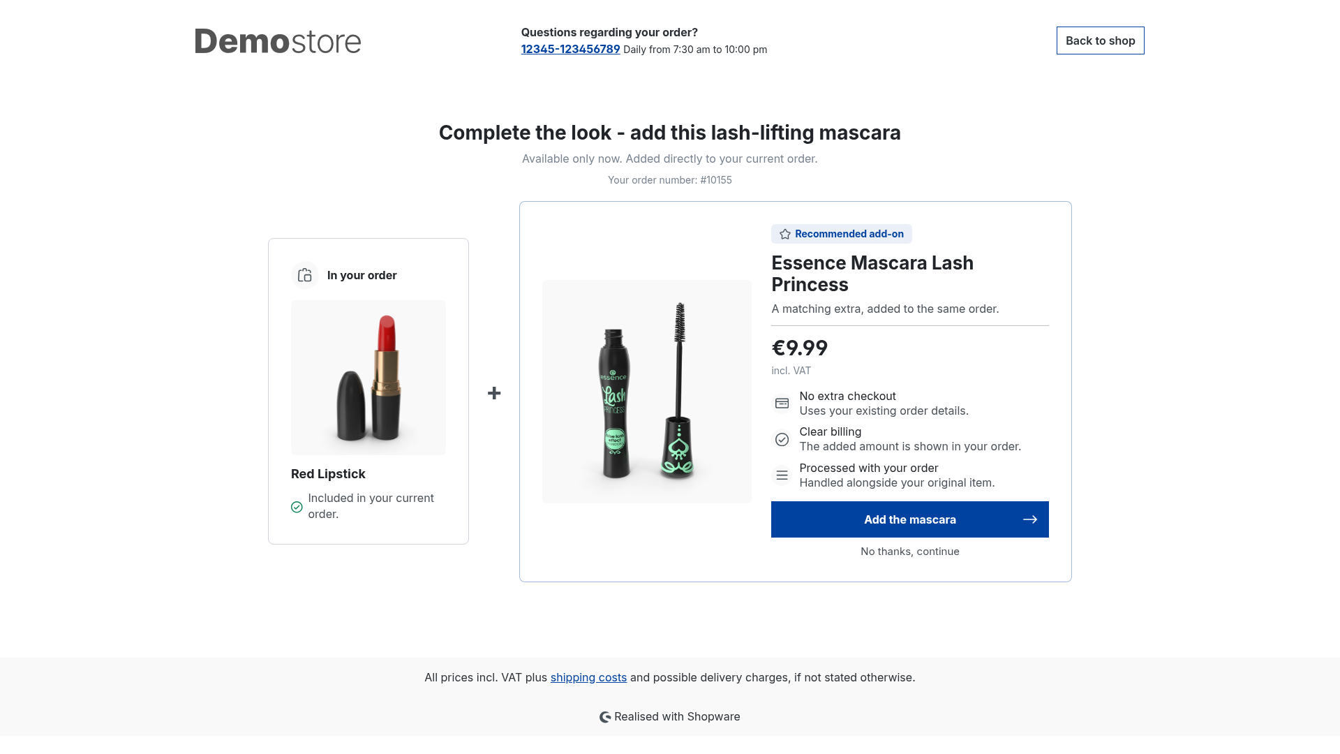 Bundle offer page with no discount